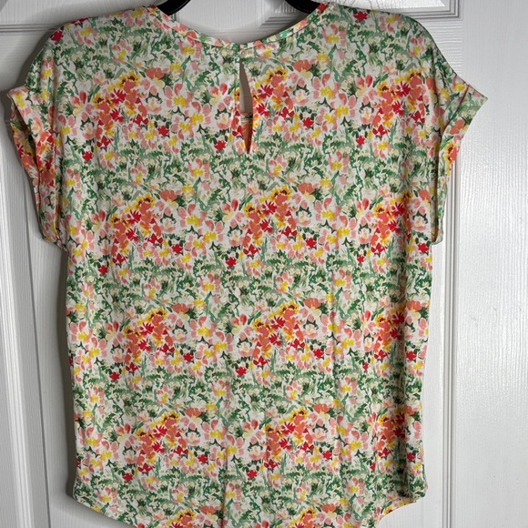 LOFT Multicolor Floral Blouse with Lace Detail - Picture 4 of 4